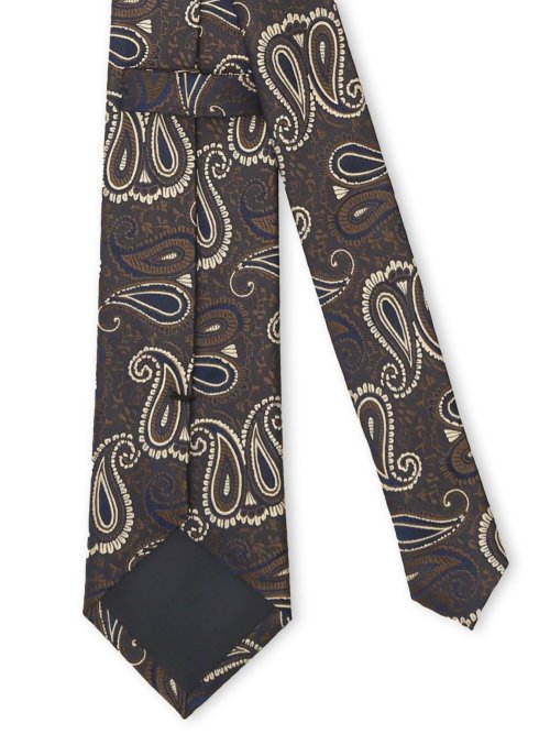 シルク混 ペイズリー柄 レギュラータイ 8.0cm幅