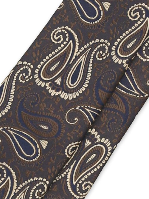 シルク混 ペイズリー柄 レギュラータイ 8.0cm幅