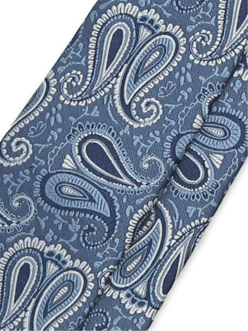 シルク混 ペイズリー柄 レギュラータイ 8.0cm幅
