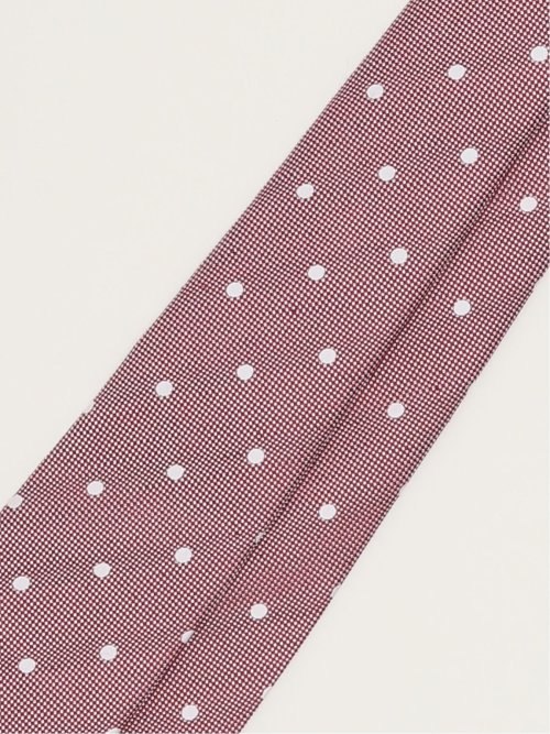 リネン混 ドット柄 レギュラータイ 8.0cm幅