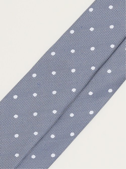 リネン混 ドット柄 レギュラータイ 8.0cm幅