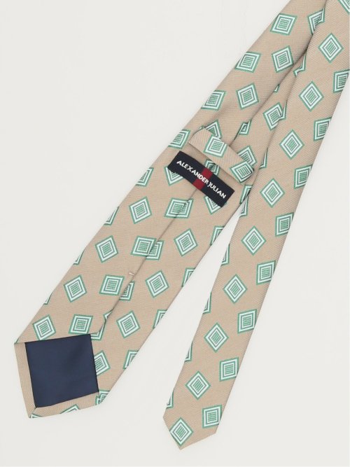 リネン混 小紋柄 レギュラータイ 8.0cm幅