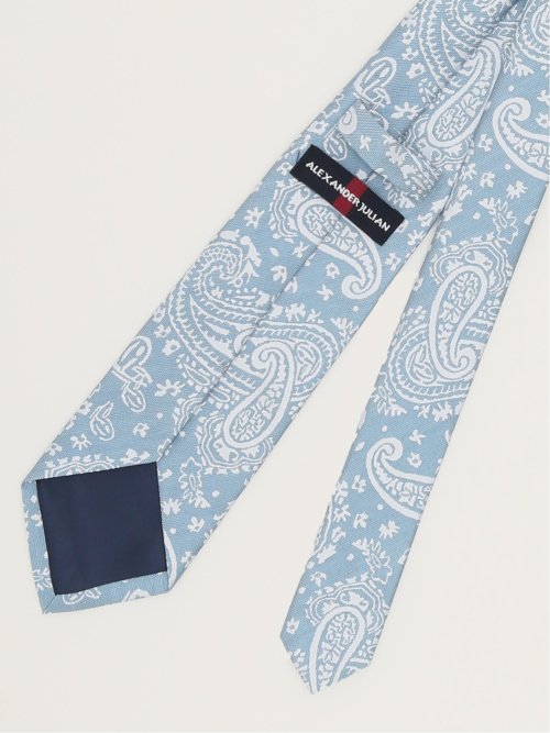 リネン混 ペイズリー柄 レギュラータイ 8.0cm幅