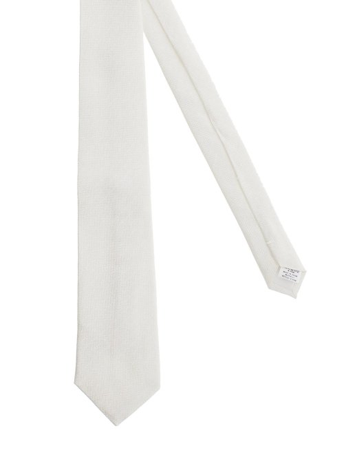 シルク フォーマルネクタイ 8.0cm幅 ホワイトドット