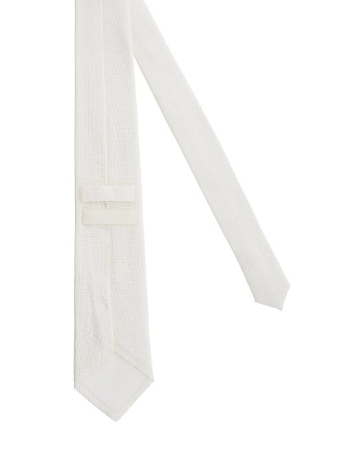 シルク フォーマルネクタイ 8.0cm幅 ホワイトドット