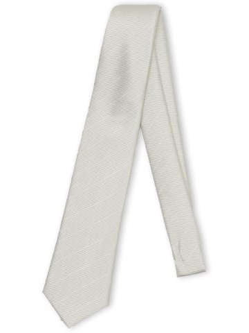 シルク フォーマルネクタイ 8.0cm幅 白ストライプ