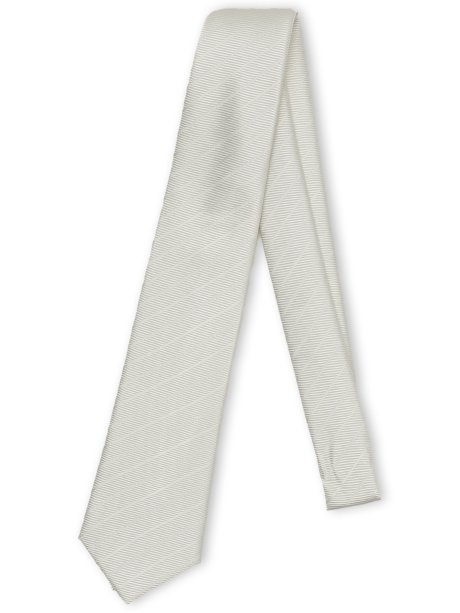 シルク フォーマルネクタイ 8.0cm幅 白ストライプ