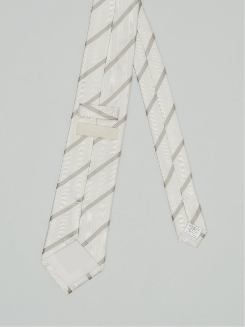 シルク フォーマルネクタイ 8.0cm幅 白ストライプ