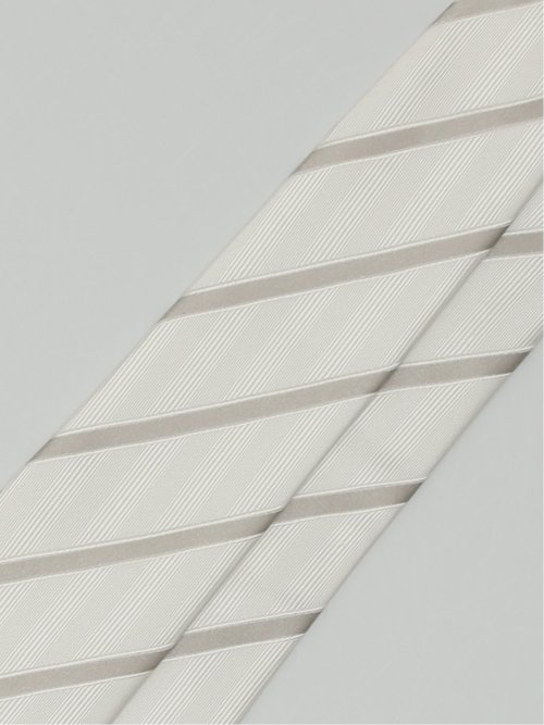 シルク フォーマルネクタイ 8.0cm幅 白ストライプ