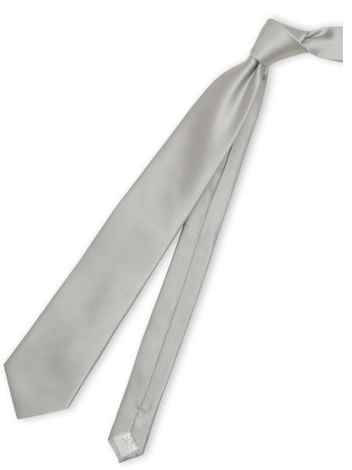 シルク フォーマルネクタイ 8.0cm幅 シルバー繻子