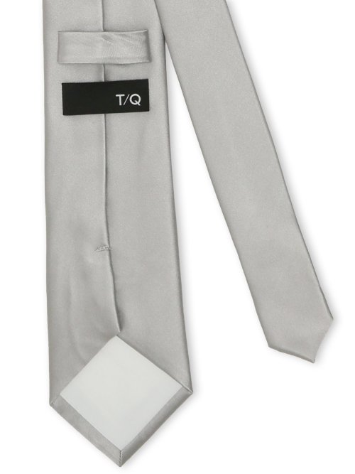 シルク フォーマルネクタイ 8.0cm幅 シルバー繻子