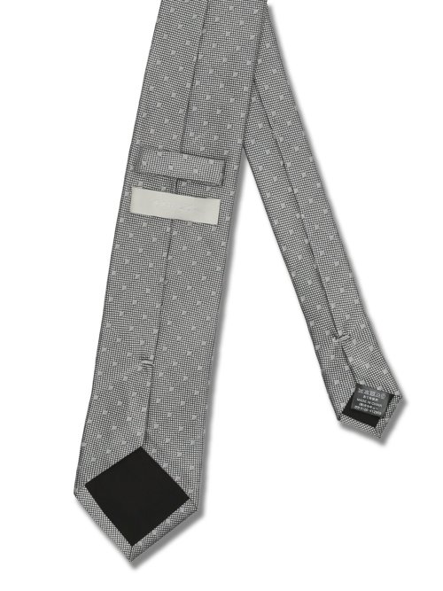 シルク フォーマルネクタイ 8.0cm幅 銀ドット