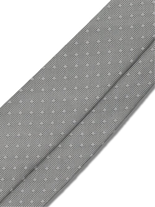 シルク フォーマルネクタイ 8.0cm幅 銀ドット