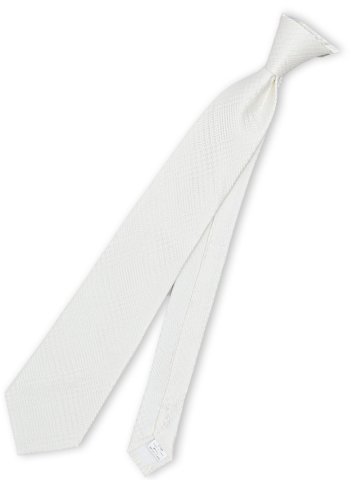 シルク フォーマルネクタイ 8.0cm幅 白グレンチェック