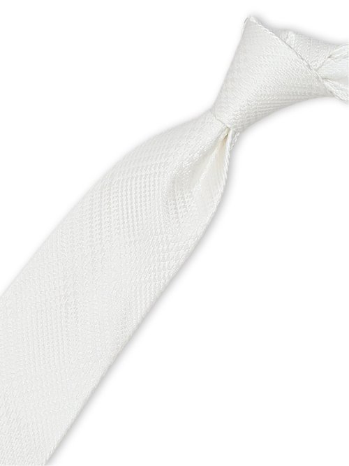 シルク フォーマルネクタイ 8.0cm幅 白グレンチェック