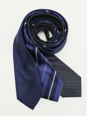 【WEB限定】ビジネスネクタイ3本セット ギフトケース入り 紺