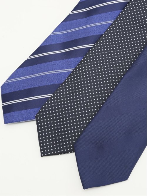 【WEB限定】ビジネスネクタイ3本セット ギフトケース入り 紺