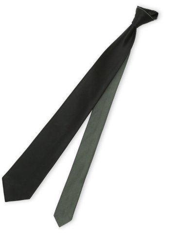 シルクサテン リバーシブル ナロータイ 7.5cm幅 黒×カーキ