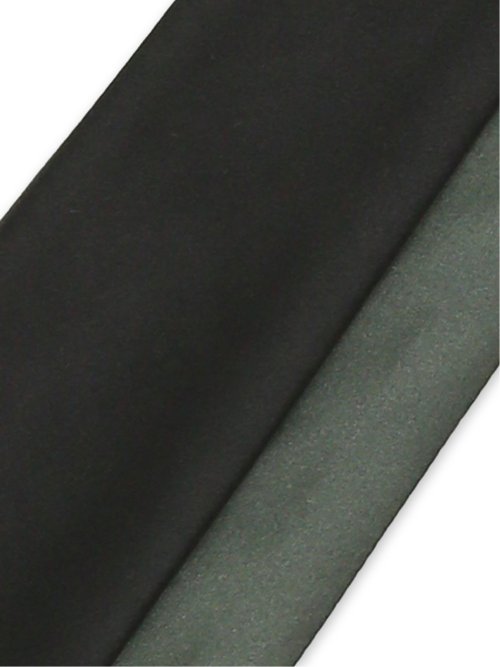 シルクサテン リバーシブル ナロータイ 7.5cm幅 黒×カーキ