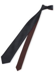 シルクサテン リバーシブル ナロータイ 7.5cm幅 紺×ワイン