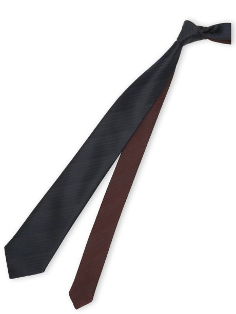 シルクサテン リバーシブル ナロータイ 7.5cm幅 紺×ワイン