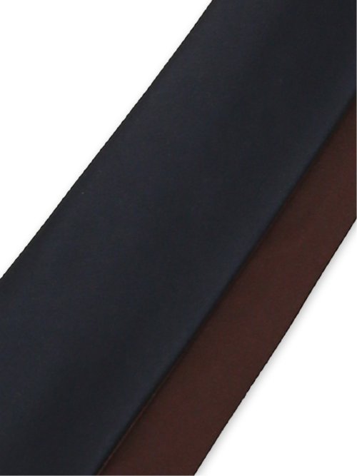 シルクサテン リバーシブル ナロータイ 7.5cm幅 紺×ワイン