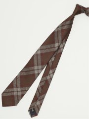 ネクタイ メンズ ビジネス 日本製 シルク メランジ チェック柄 レギュラー 8.0cm幅