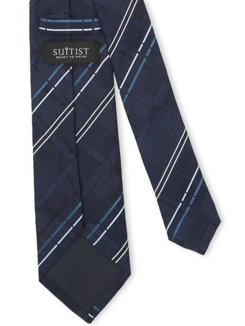 日本製シルク デザインチェック柄 レギュラータイ 8.0cm幅