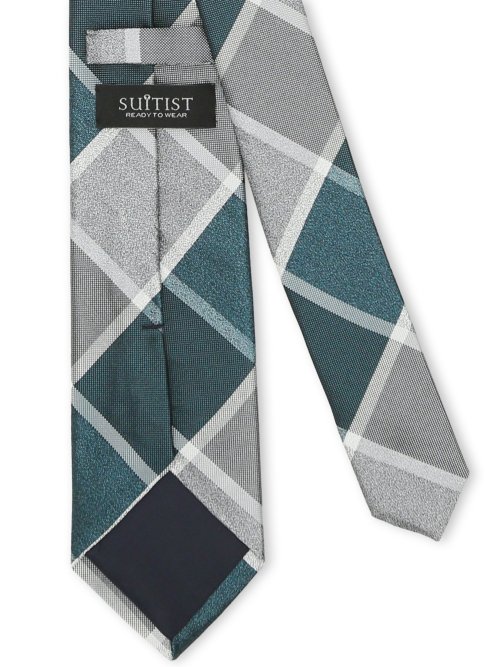 日本製 シルク チェック柄 レギュラータイ 8.0cm幅