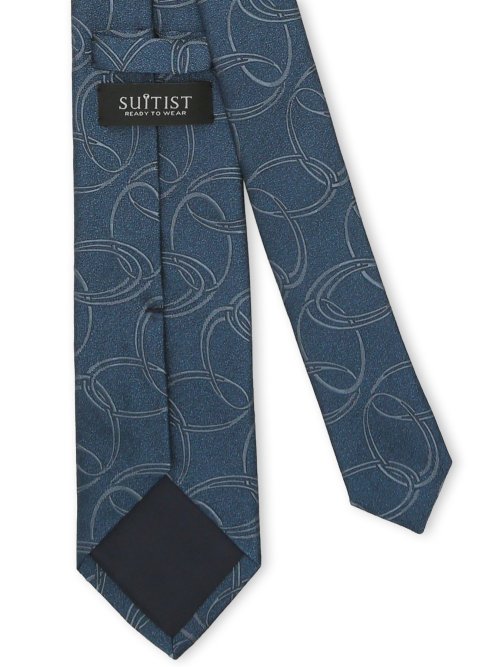 日本製 シルク サークルモチーフ柄 レギュラータイ 8.0cm幅