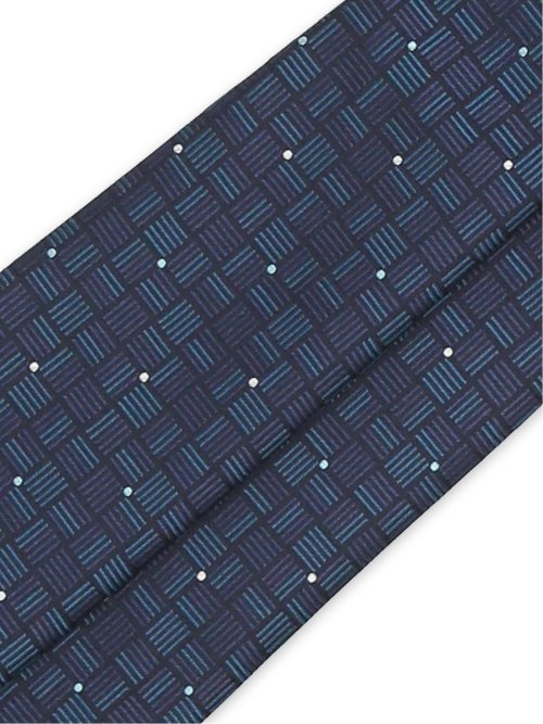 日本製シルク ジオメトリック&ドット柄 レギュラータイ 8.0cm幅