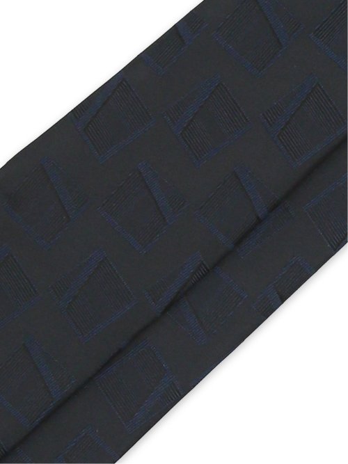 日本製シルク スクエアモチーフ柄 レギュラータイ 8.0cm幅