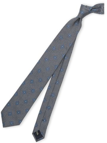 日本製 シルク フラワー小紋柄 レギュラータイ 8.0cm幅