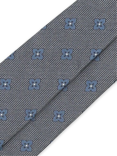 日本製 シルク フラワー小紋柄 レギュラータイ 8.0cm幅