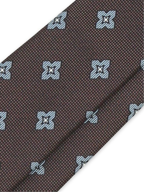 日本製 シルク フラワー小紋柄 レギュラータイ 8.0cm幅