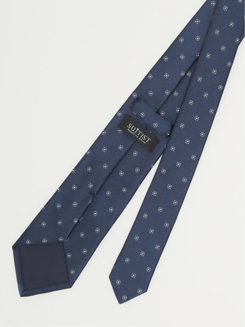 日本製 シルク小紋柄 レギュラータイ 8.0cm幅