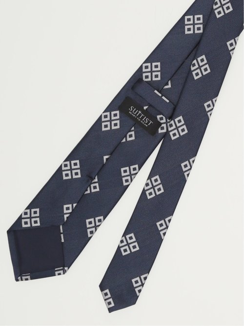 日本製 シルク小紋柄 レギュラータイ 8.0cm幅