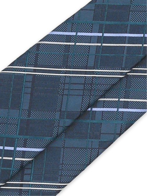 【大きいサイズ】グランバック/GRAND-BACK 日本製シルク デザインチェック柄 レギュラータイ 8.5cm幅