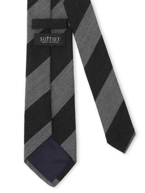 ウールシルク ストライプ柄 フレスコタイ 8cm幅