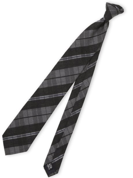 ウールシルク チェック柄 フレスコタイ 8cm幅