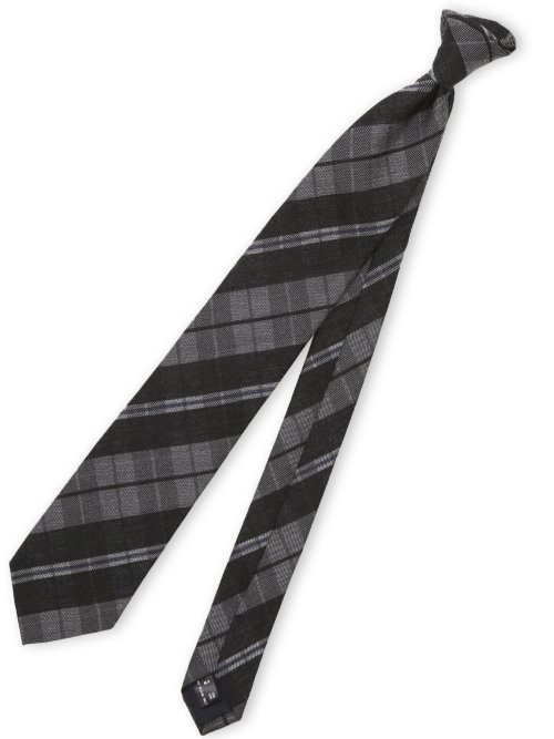 ウールシルク チェック柄 フレスコタイ 8cm幅