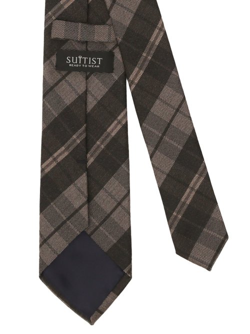 ウールシルク チェック柄 フレスコタイ 8cm幅