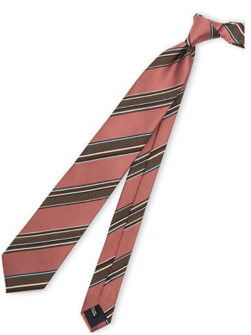 【大きいサイズ】グランバック/GRAND-BACK 日本製シルク マルチストライプ柄 レギュラータイ 8.5cm幅