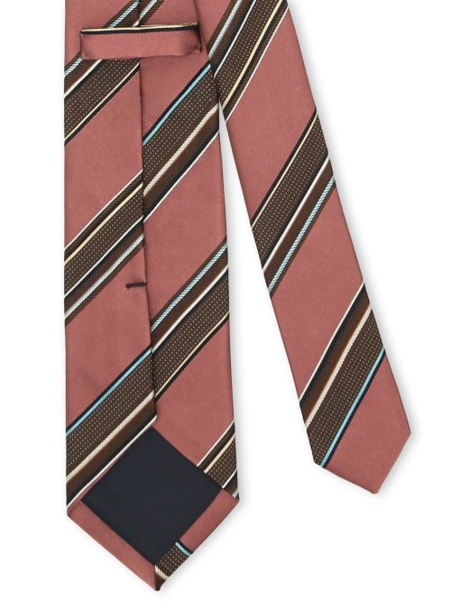 【大きいサイズ】グランバック/GRAND-BACK 日本製シルク マルチストライプ柄 レギュラータイ 8.5cm幅