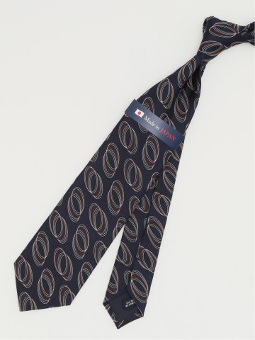 日本製 シルクサークル柄 レギュラータイ 8.0cm幅