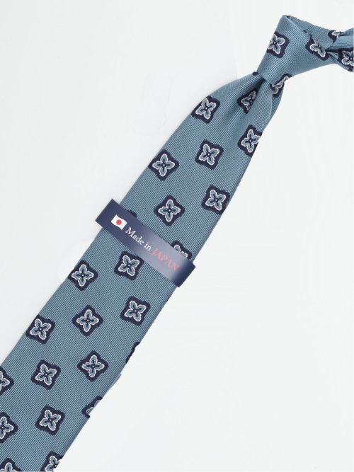 日本製 シルク小紋柄 レギュラータイ 8.0cm幅