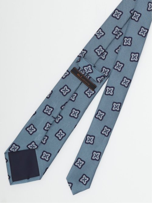 日本製 シルク小紋柄 レギュラータイ 8.0cm幅