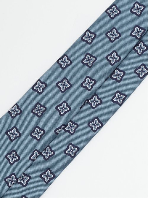 日本製 シルク小紋柄 レギュラータイ 8.0cm幅