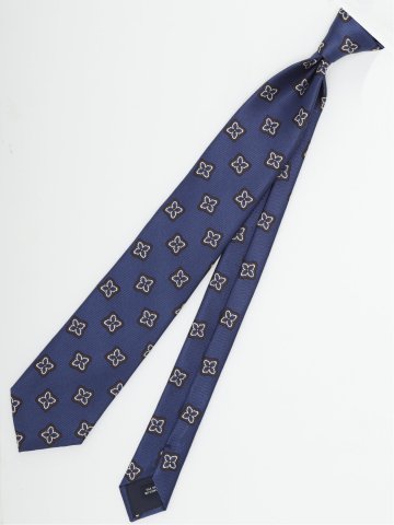 日本製 シルク小紋柄 レギュラータイ 8.0cm幅