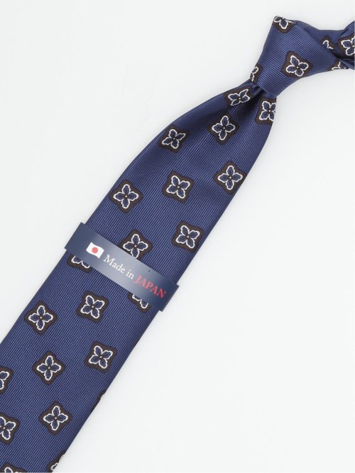 日本製 シルク小紋柄 レギュラータイ 8.0cm幅